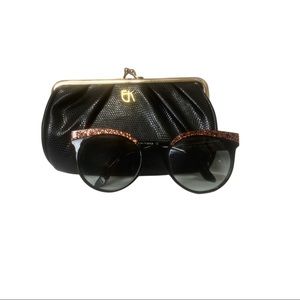 Round acetate designer sunglasses